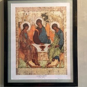 Framed Religious Art Print with Black Frame bought in Singapore
